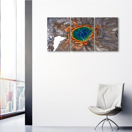 Grand Prismatic Spring 3 Panel Canvas Wall Art Bedroom