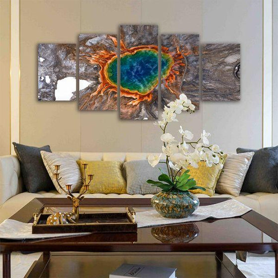 Grand Prismatic Spring 5-Panel Canvas Wall Art Living Room