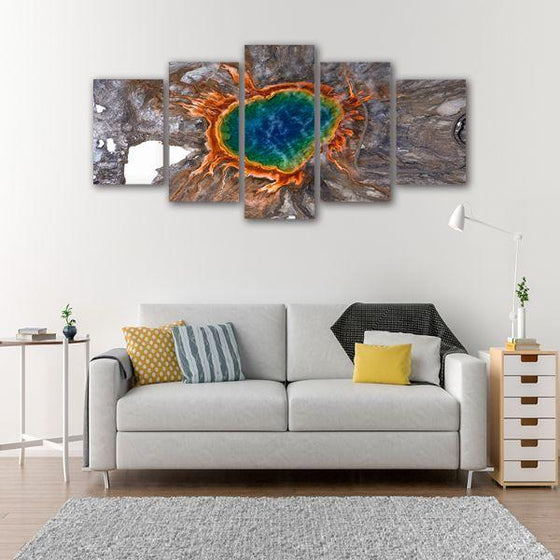 Grand Prismatic Spring 5-Panel Canvas Wall Art Set