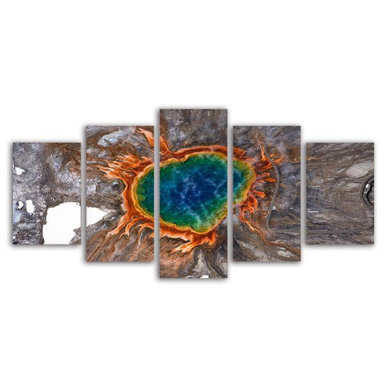 Grand Prismatic Spring 5-Panel Canvas Wall Art