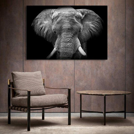 Gray Elephant Canvas Wall Art Decor