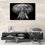 Gray Elephant Canvas Wall Art Living Room