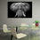 Gray Elephant Canvas Wall Art Office