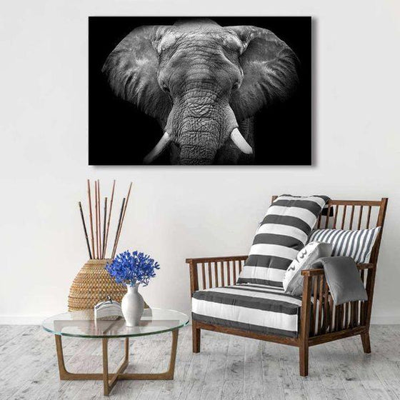 Gray Elephant Canvas Wall Art Print