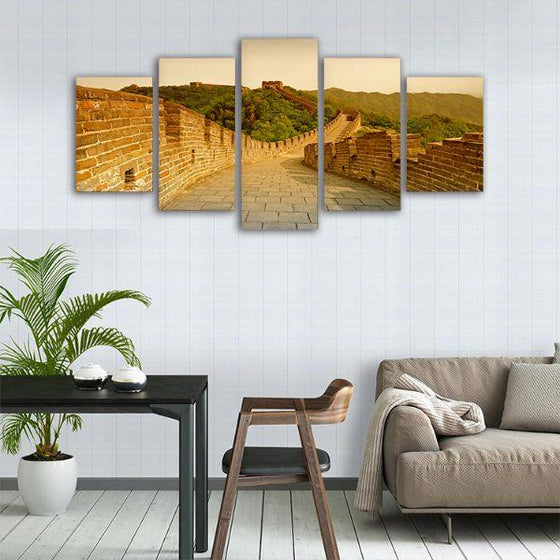 Great Wall Of China 5 Panels Canvas Wall Art Dining Room