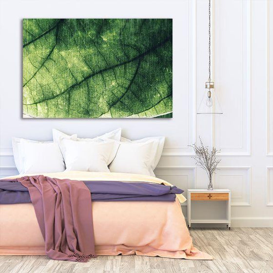 Green Foliage Shot Canvas Wall Art Bedroom