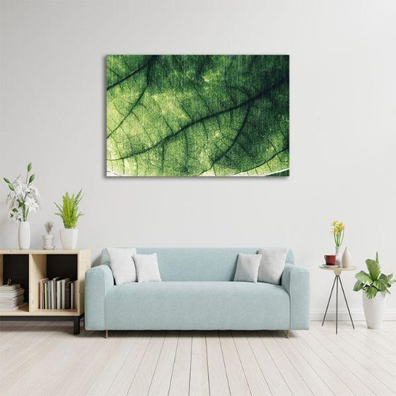 Green Foliage Shot Canvas Wall Art Print