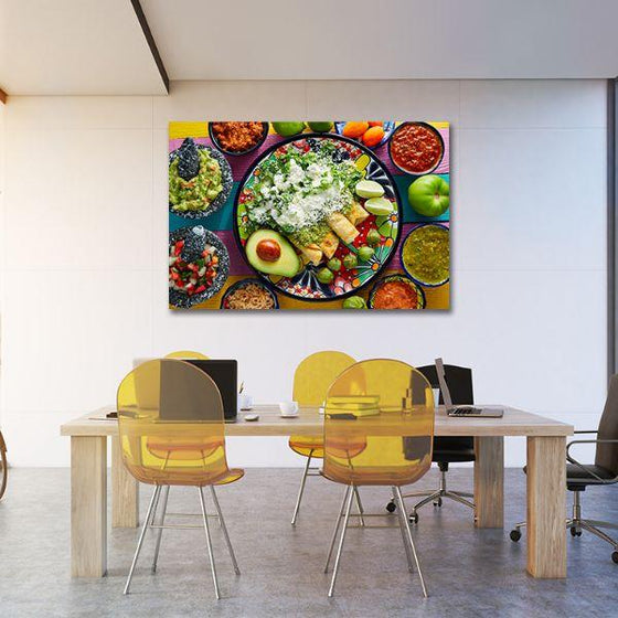 Green Mexican Enchiladas Canvas Wall Art Dining Room
