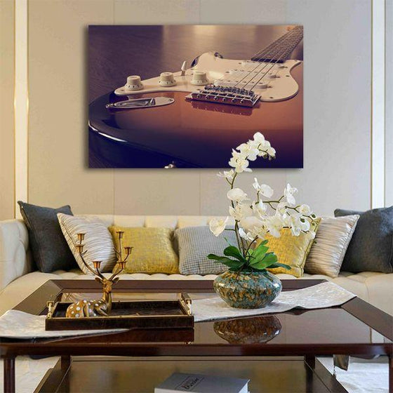 Guitar On The Floor 1 Panel Canvas Wall Art Decor