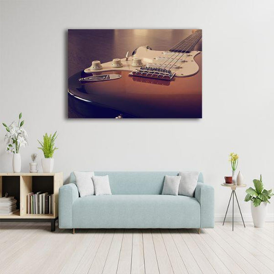 Guitar On The Floor 1 Panel Canvas Wall Art Living Room