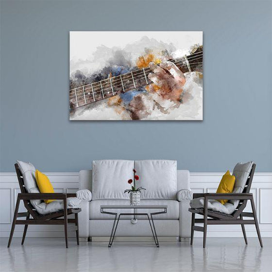 Guitarist Abstract Canvas Wall Art Print