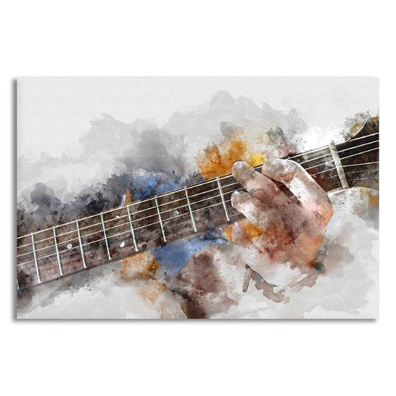 Guitarist Abstract Canvas Wall Art