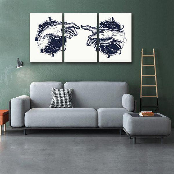 Hand Reaching Out Canvas Wall Art Living Room