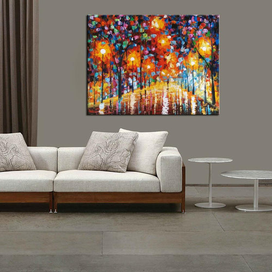 Hand Painted Lonely Walk by Leonid Afremov Canvas Wall Art