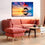 Happy Dolphin And Sunrise Wall Art Living Room