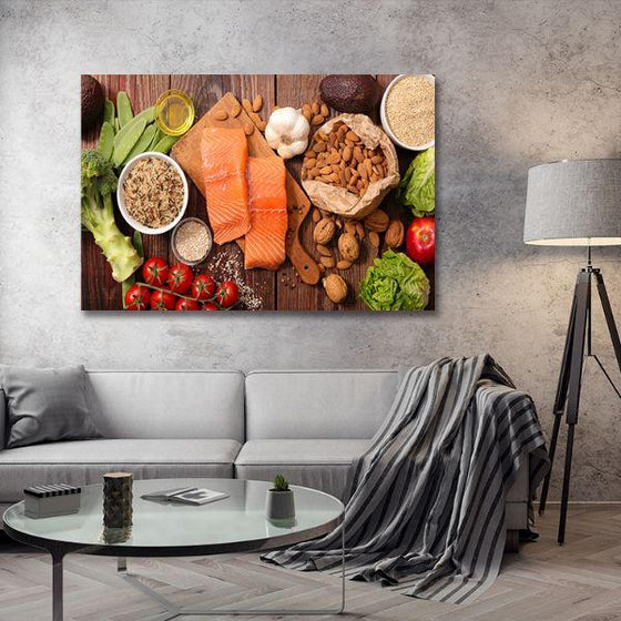 Heart Healthy Foods Canvas Wall Art Living Room