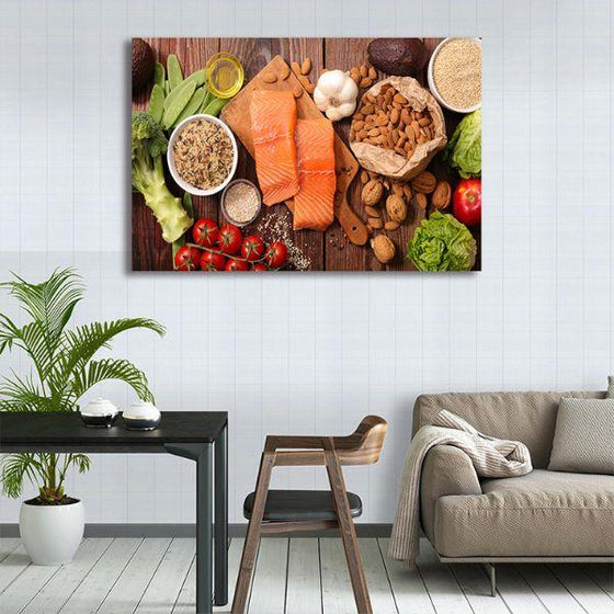 Heart Healthy Foods Canvas Wall Art Print