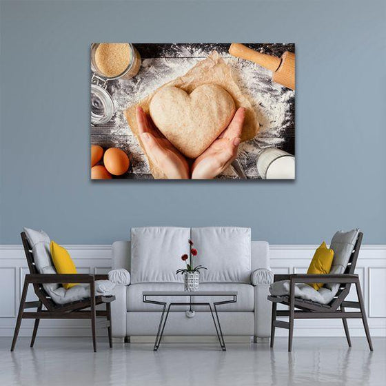 Heart Shaped Dough Canvas Wall Art Living Room