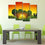 Heart Shaped Trees 4 Panels Canvas Wall Art Dining Room