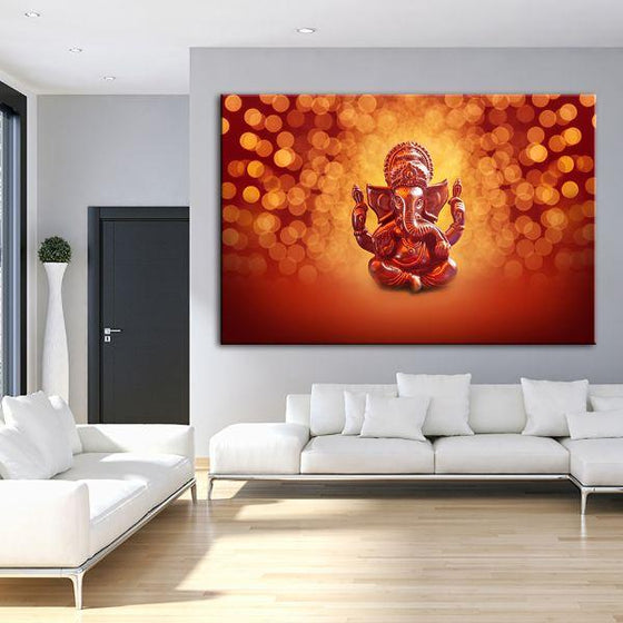 Hindu Deity Ganesha Canvas Wall Art Living Room
