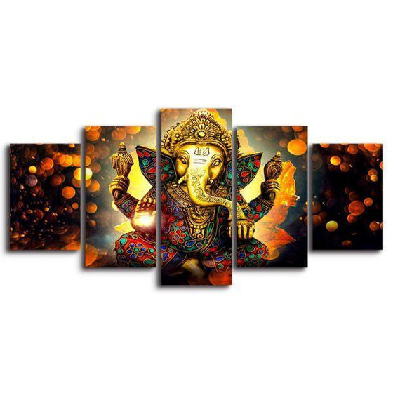 Hindu God Ganesha Modular Canvas Wall Art