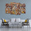 Hindu Gods Krishna & Radha 4 Panels Canvas Wall Art Living Room