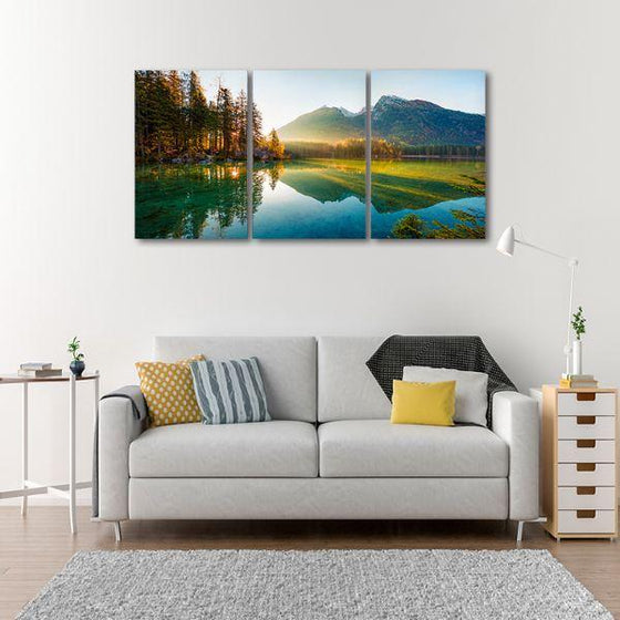 Hintersee Lake View 3 Panels Canvas Art