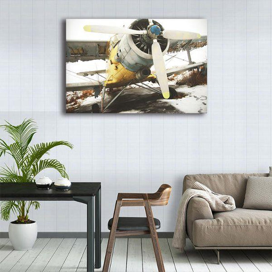 Classic Fighter Plane 1 Panel Canvas Wall Art Dining Room