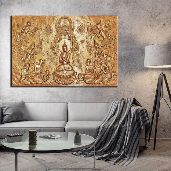 History Of Buddha Canvas Wall Art Living Room