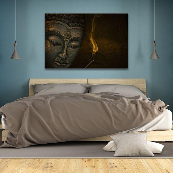 Holy Buddha Head Canvas Wall Art Bedroom