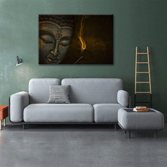 Holy Buddha Head Canvas Wall Art Print