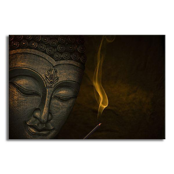 Holy Buddha Head Canvas Wall Art