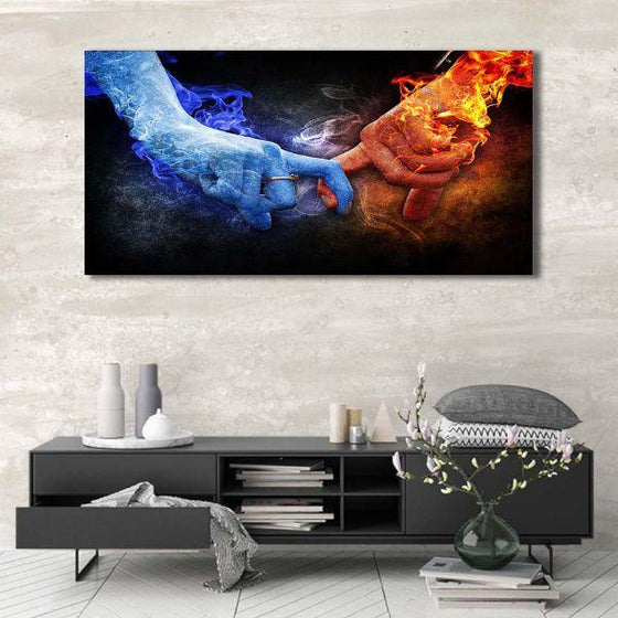 Hot And Cold Couple Canvas Wall Art Decor