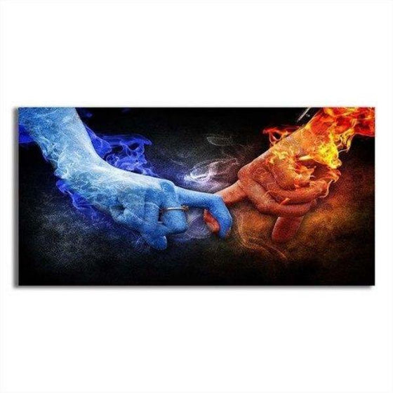 Hot And Cold Couple Canvas Wall Art