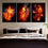 Fiery Flowers Canvas Wall Art Bedroom Decor