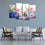 Hydrangeas & Daisies 4 Panels Canvas Wall Art Set