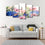 Hydrangeas & Daisies 5 Panels Canvas Wall Art Decor