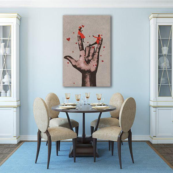 I Love You Hand Sign Canvas Art