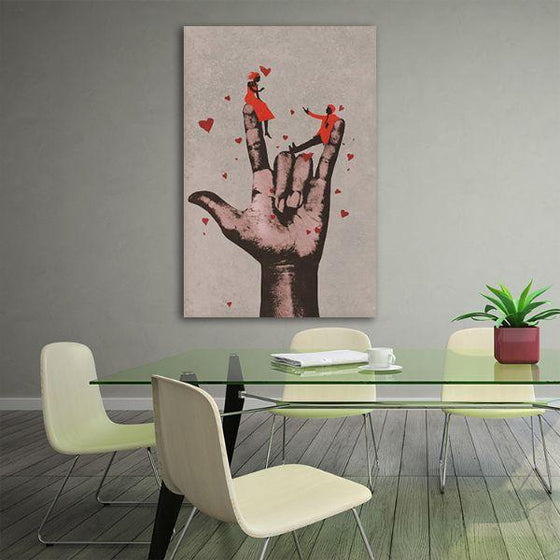 I Love You Hand Sign Canvas Art