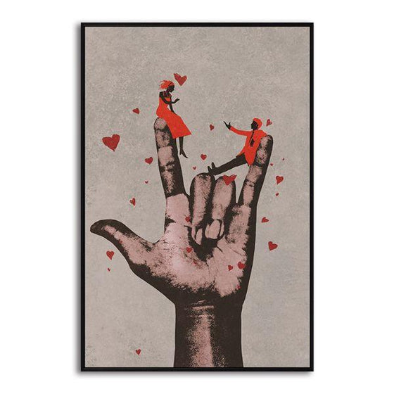 I Love You Hand Sign Canvas Art