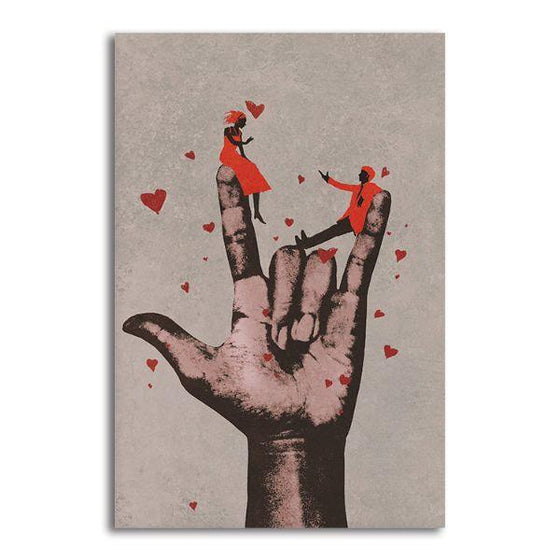 I Love You Hand Sign Canvas Art