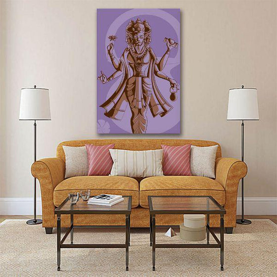 Indian God Brahma Canvas Wall Art Living Room