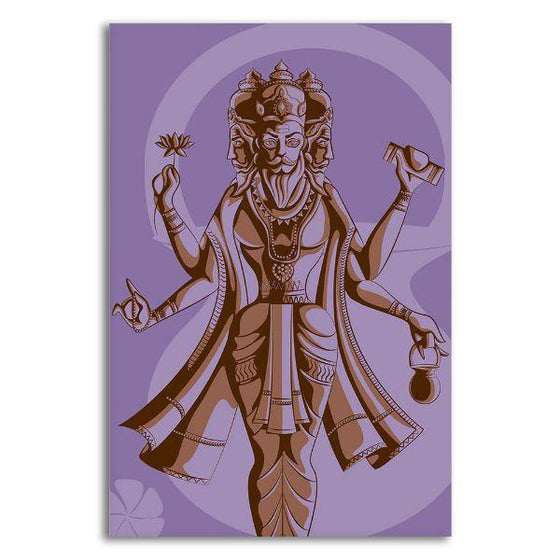 Indian God Brahma Canvas Wall Art