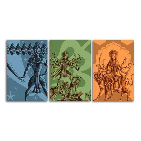 Indian Gods And Goddesses Canvas Wall Art