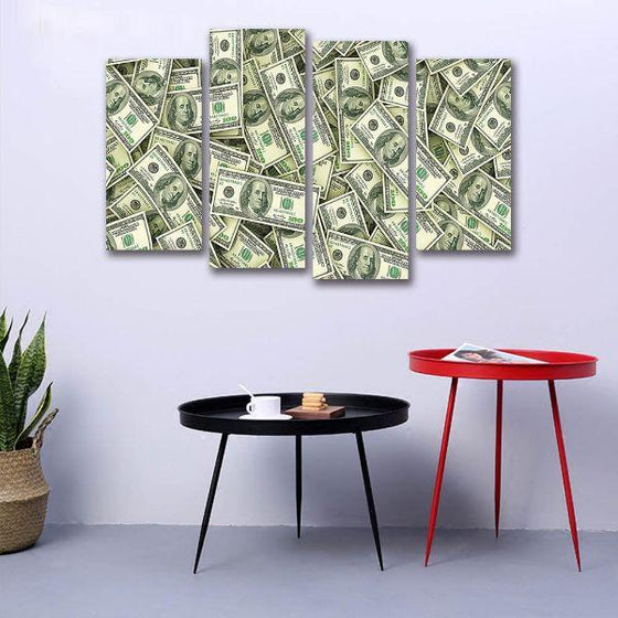 Inspiring Dollar Bills Canvas Wall Art Decor
