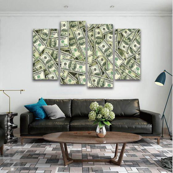 Inspiring Dollar Bills Canvas Wall Art Living Room