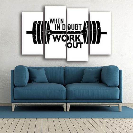 Inspiring Work Out Quote 4 Panels Canvas Wall Art Print