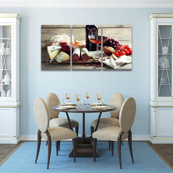 Italian Food & Wine 3 Panels Canvas Wall Art Dining Room