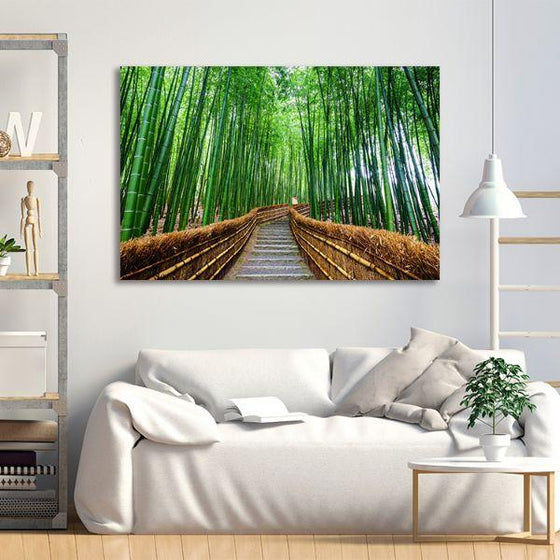 Japan Bamboo Park Canvas Wall Art Living Room