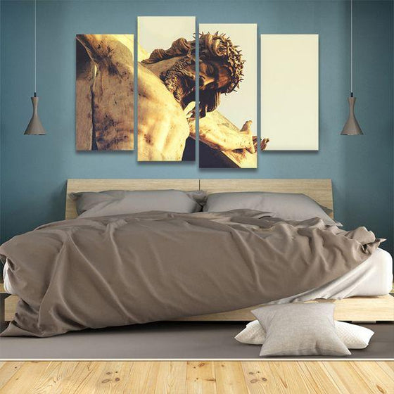 Jesus Crucifixion 4 Panels Canvas Wall Art Bed Room